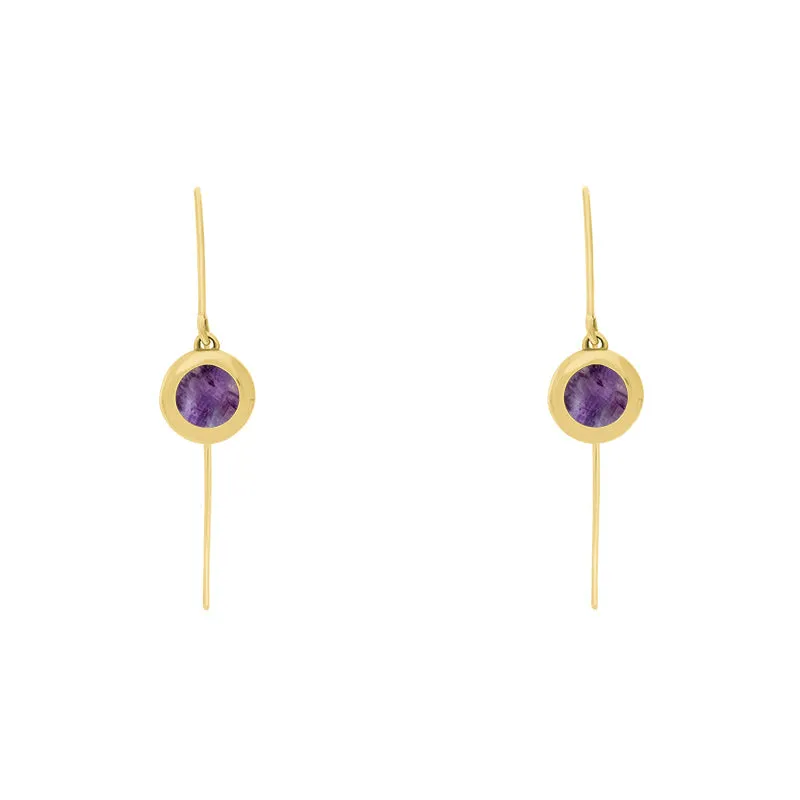 18ct Yellow Gold Blue John Star Disc Drop Earrings sold by Jura Watches product image thumbnail 2