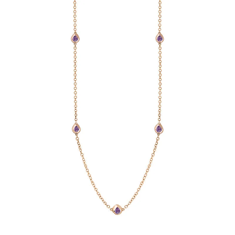 18ct Rose Gold Blue John Fleur De Lis Link Disc Chain Necklace sold by Jura Watches product image thumbnail 2