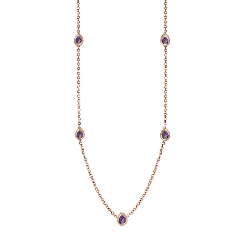 18ct Rose Gold Blue John Cross Link Disc Chain Necklace sold by Jura Watches product image thumbnail 2