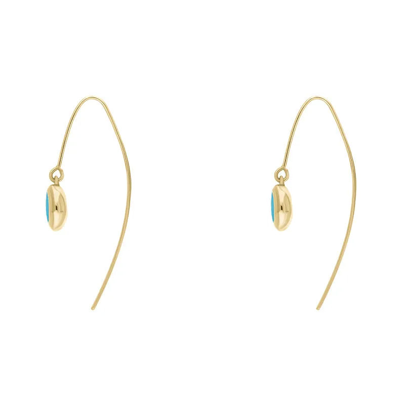 18ct Yellow Gold Turquoise Heart Disc Drop Earrings sold by Jura Watches product image thumbnail 3