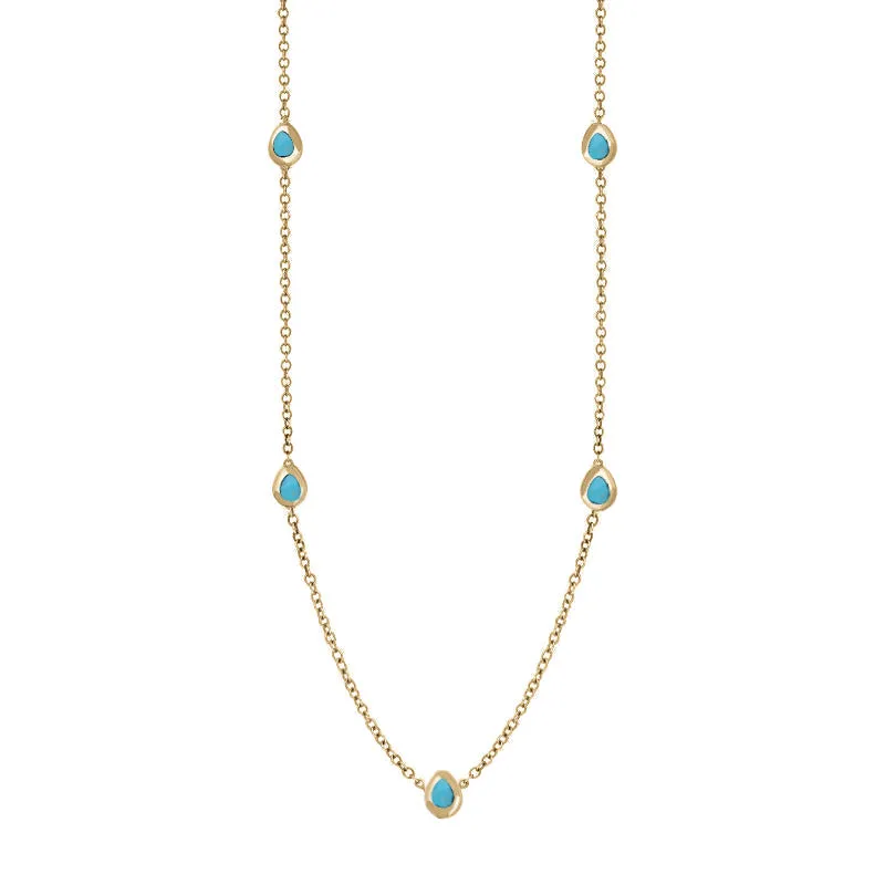 18ct Yellow Gold Turquoise Cross Link Disc Chain Necklace sold by Jura Watches product image thumbnail 2