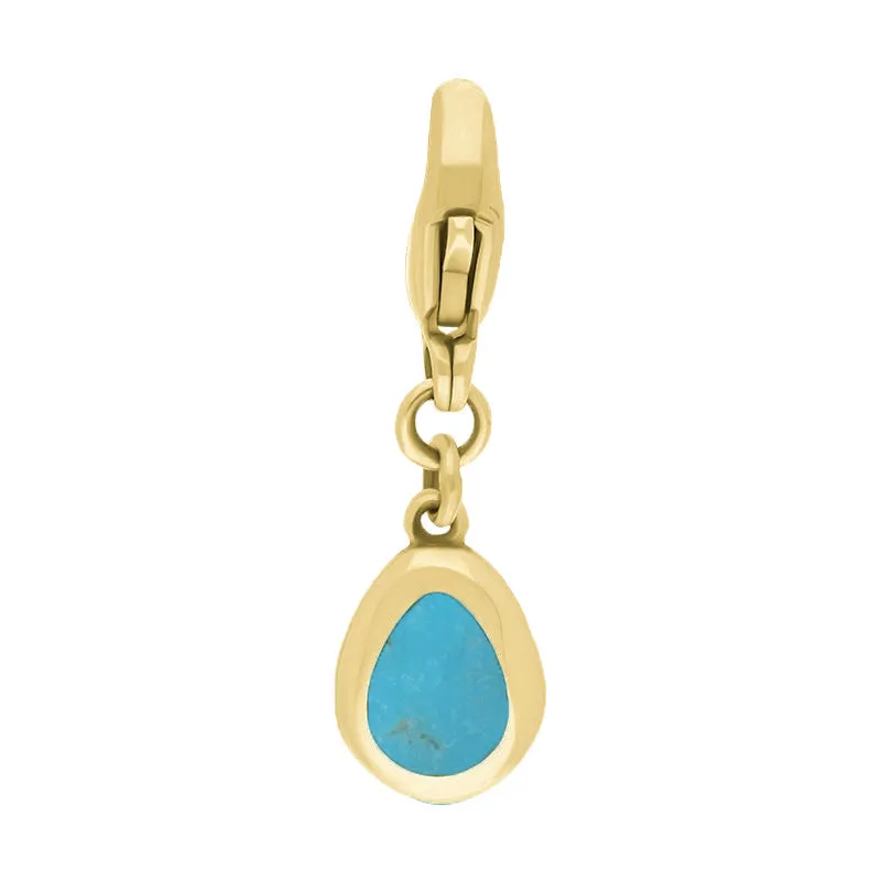 18ct Yellow Gold Turquoise Pear Shaped Cross Clip Charm sold by Jura Watches product image thumbnail 2