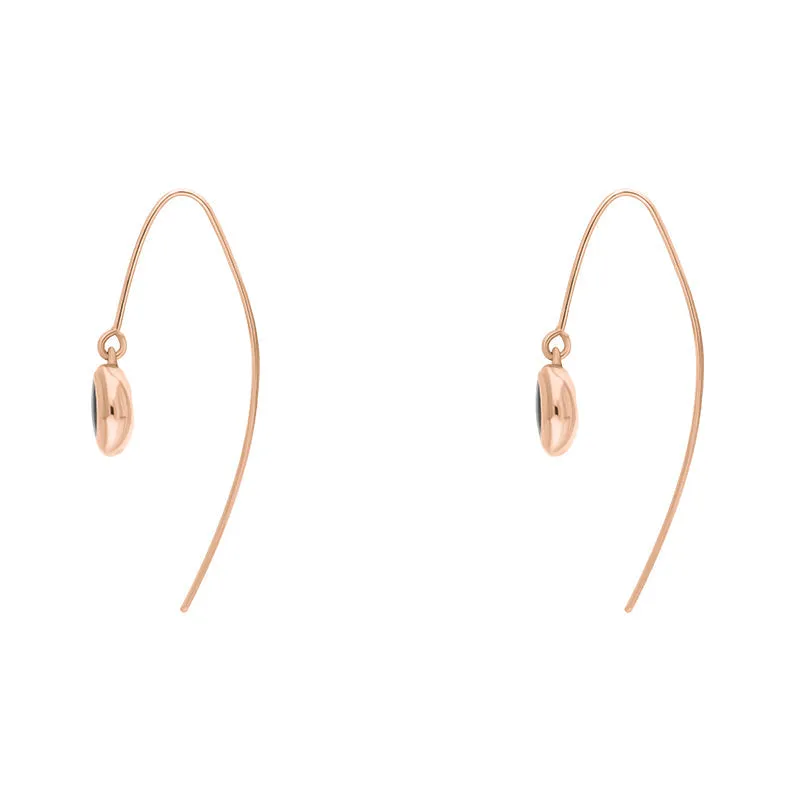 9ct Rose Gold Whitby Jet Heart Disc Drop Earrings sold by Jura Watches product image thumbnail 3