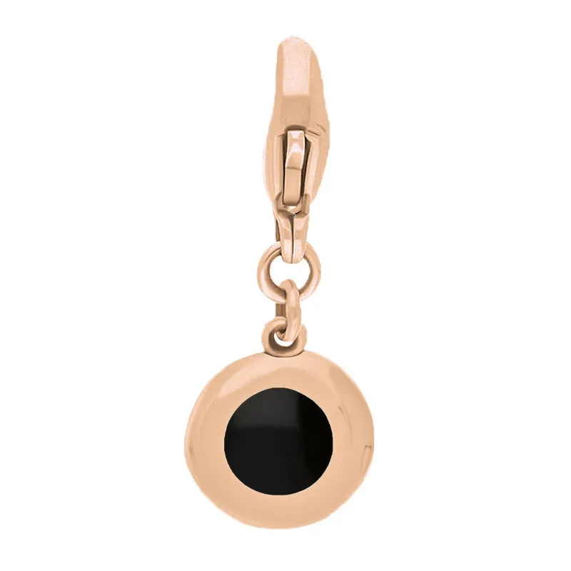 9ct Rose Gold Whitby Jet Round Shaped Heart Clip Charm sold by Jura Watches product image thumbnail 2