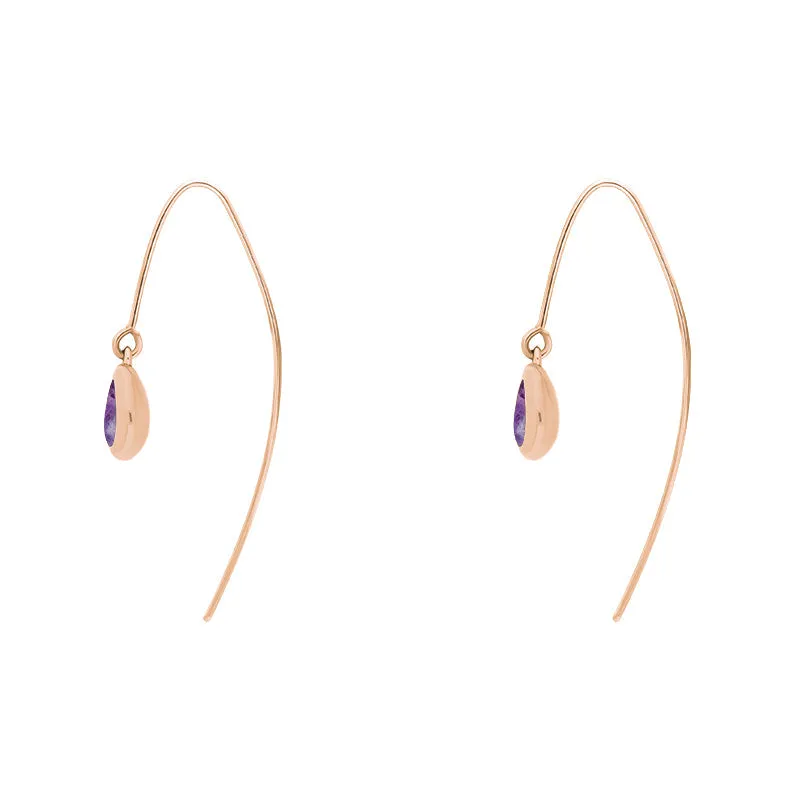 9ct Rose Gold Blue John Fleur De Lis Disc Drop Earrings sold by Jura Watches product image thumbnail 3