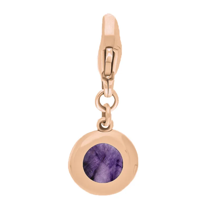 9ct Rose Gold Blue John Round Shaped Heart Clip Charm sold by Jura Watches product image thumbnail 2