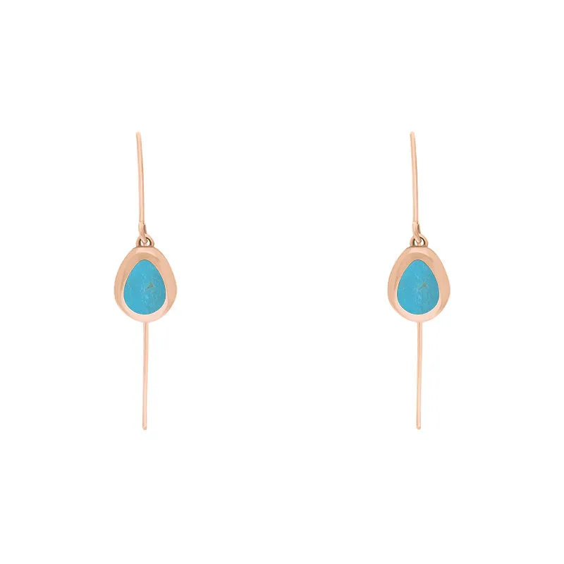 9ct Rose Gold Turquoise Cross Disc Drop Earrings sold by Jura Watches product image thumbnail 2