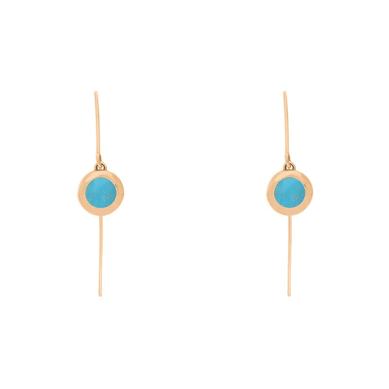 9ct Rose Gold Turquoise Heart Disc Drop Earrings sold by Jura Watches product image thumbnail 2