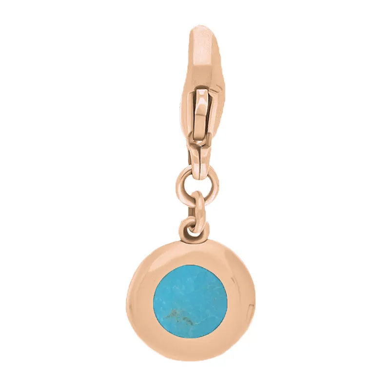 9ct Rose Gold Turquoise Round Shaped Heart Clip Charm sold by Jura Watches product image thumbnail 2