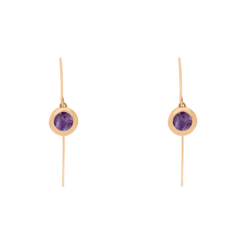 18ct Rose Gold Blue John Star Disc Drop Earrings sold by Jura Watches product image thumbnail 2
