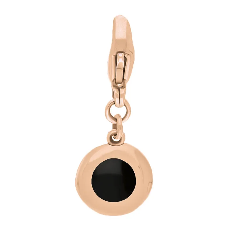 18ct Rose Gold Whitby Jet Round Shaped Heart Clip Charm sold by Jura Watches product image thumbnail 2