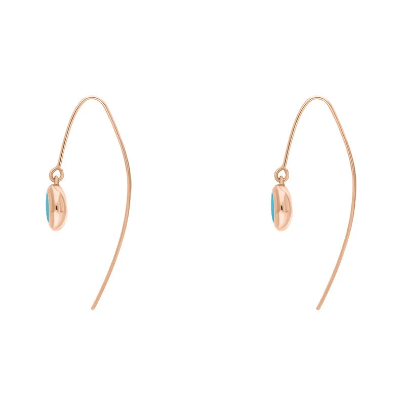 18ct Rose Gold Turquoise Star Disc Drop Earrings sold by Jura Watches product image thumbnail 3