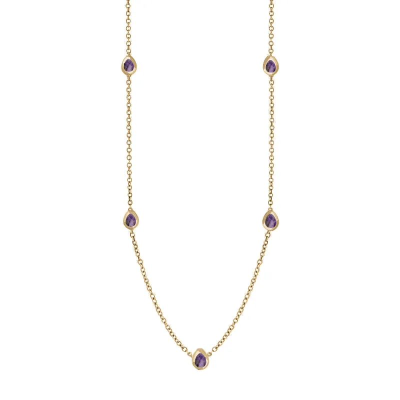 18ct Yellow Gold Blue John Cross Link Disc Chain Necklace sold by Jura Watches product image thumbnail 2