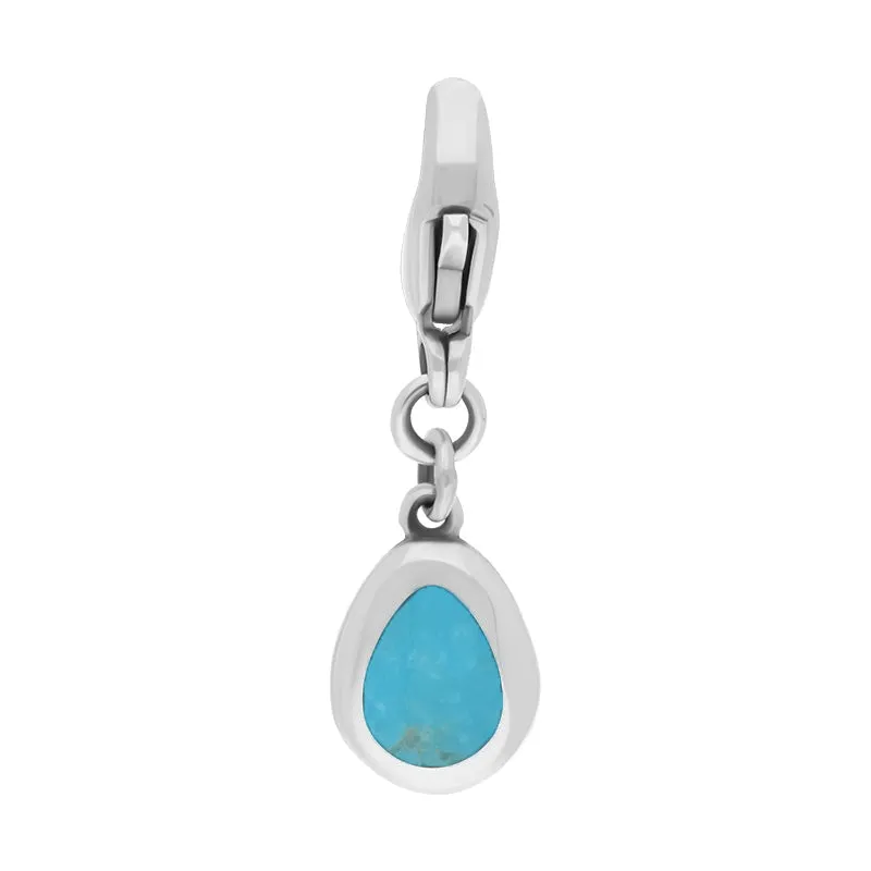 18ct White Gold Turquoise Pear Shaped Cross Clip Charm sold by Jura Watches product image thumbnail 2