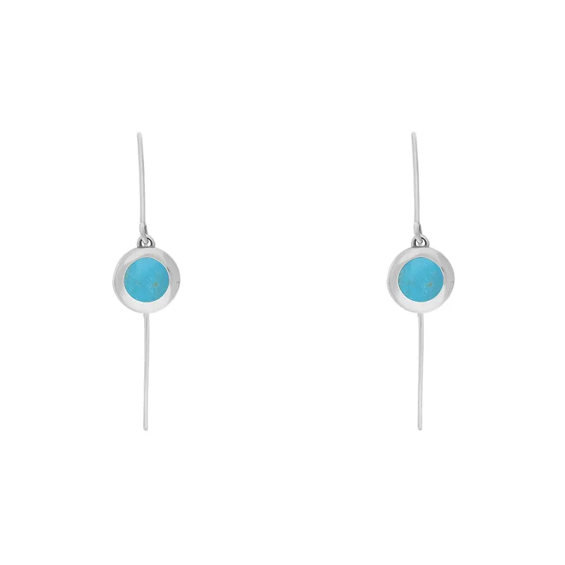 Sterling Silver Turquoise Heart Disc Drop Earrings sold by Jura Watches product image thumbnail 2
