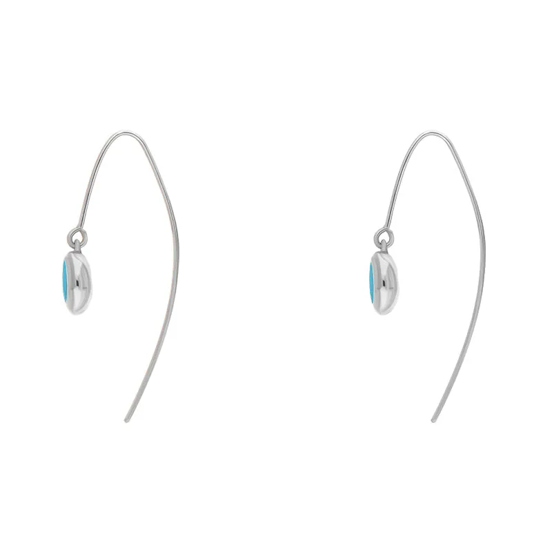 Sterling Silver Turquoise Heart Disc Drop Earrings sold by Jura Watches product image thumbnail 3