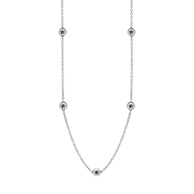 Sterling Silver Blue John Star Link Disc Chain Necklace sold by Jura Watches