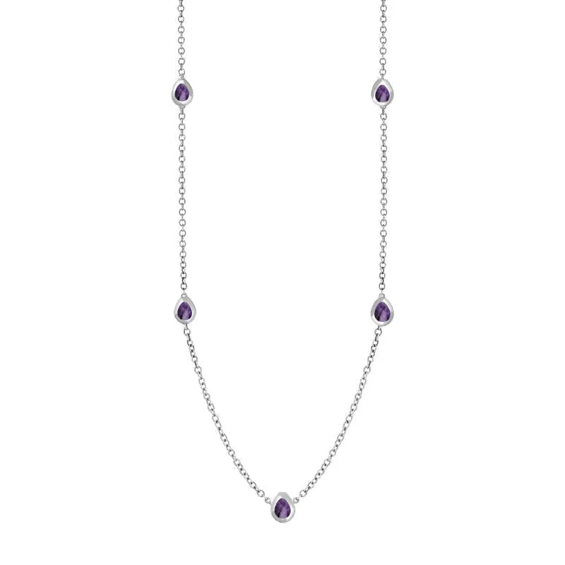 Sterling Silver Blue John Cross Link Disc Chain Necklace sold by Jura Watches product image thumbnail 2