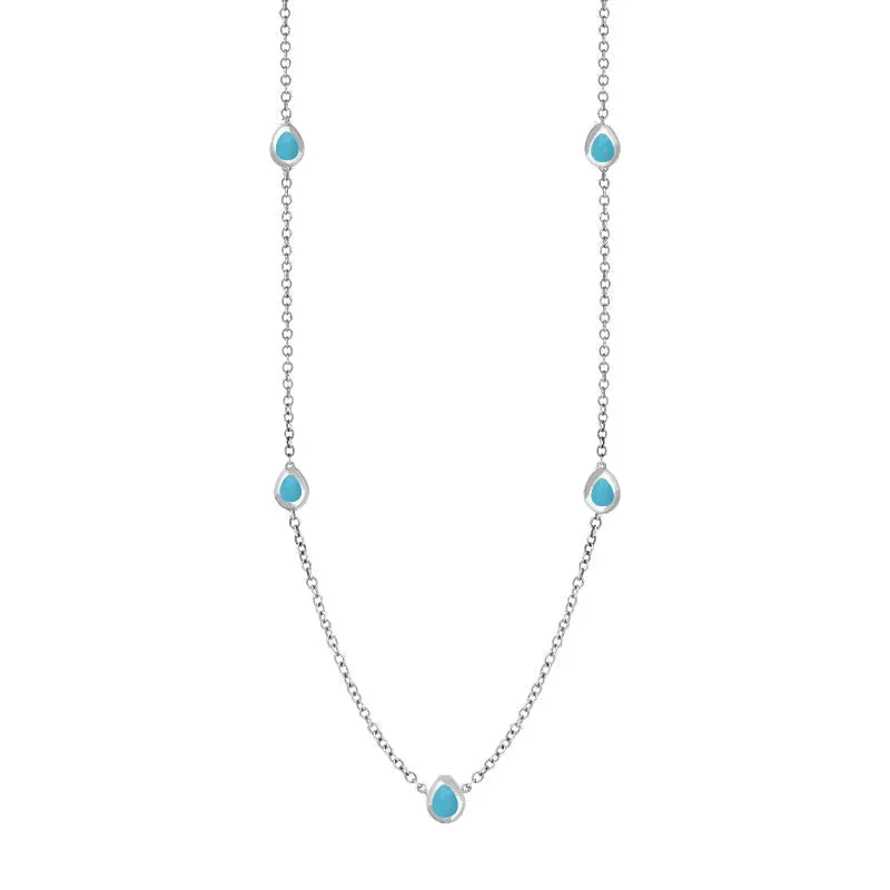 Sterling Silver Turquoise Cross Link Disc Chain Necklace sold by Jura Watches product image thumbnail 2