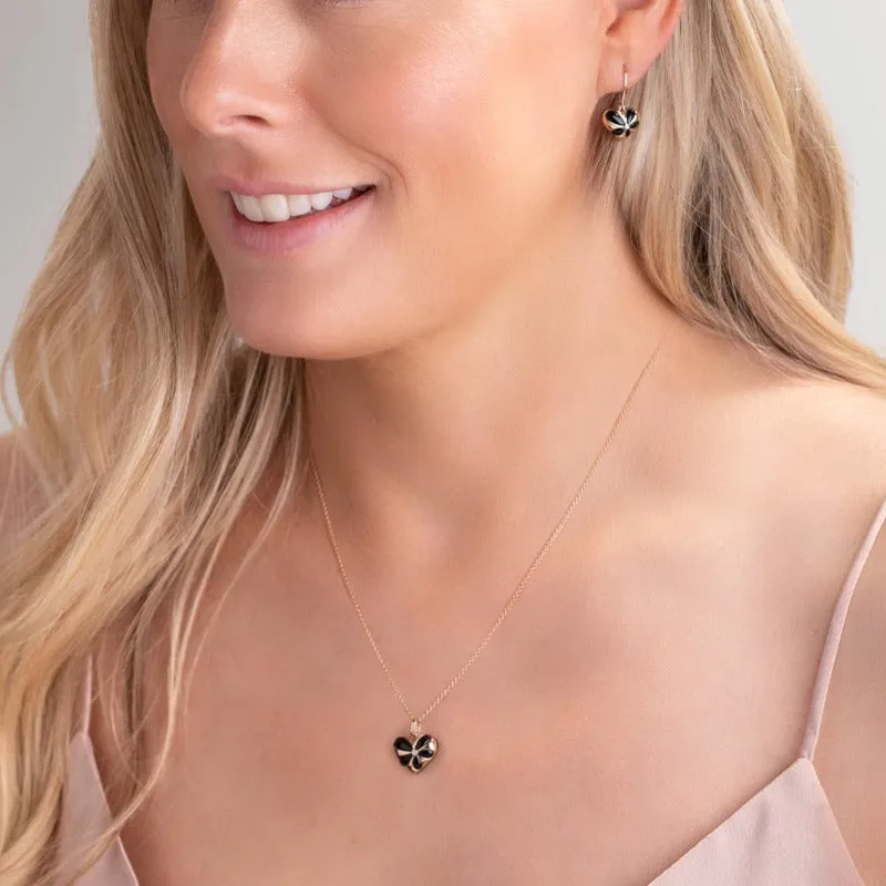 18ct Rose Gold Whitby Jet Diamond Faceted Cushion Earrings sold by Jura Watches product image thumbnail 2