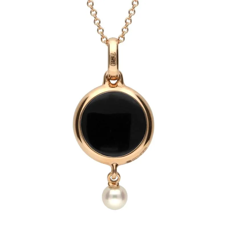 18ct Rose Gold Whitby Jet Diamond Heart in Circle Necklace sold by Jura Watches product image thumbnail 2