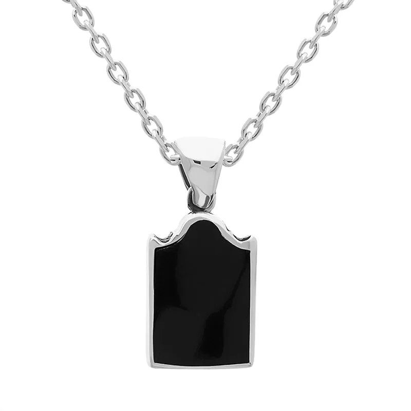 Sterling Silver Whitby Jet Gravestone Skull and Crossbones Small Pendant sold by Jura Watches product image thumbnail 3