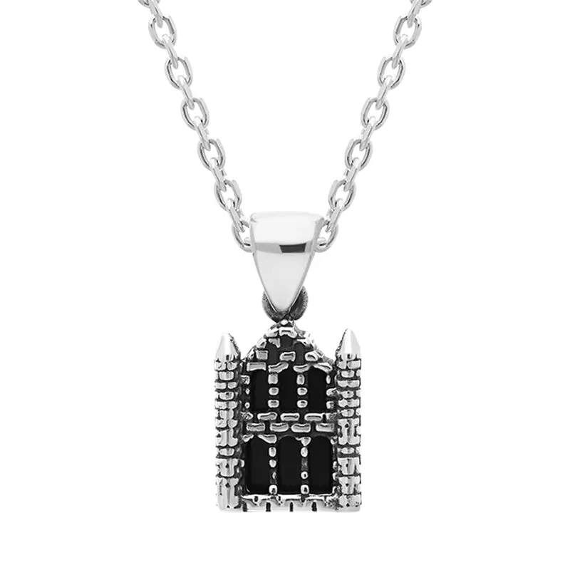 Sterling Silver Whitby Jet Whitby Abbey Necklace sold by Jura Watches