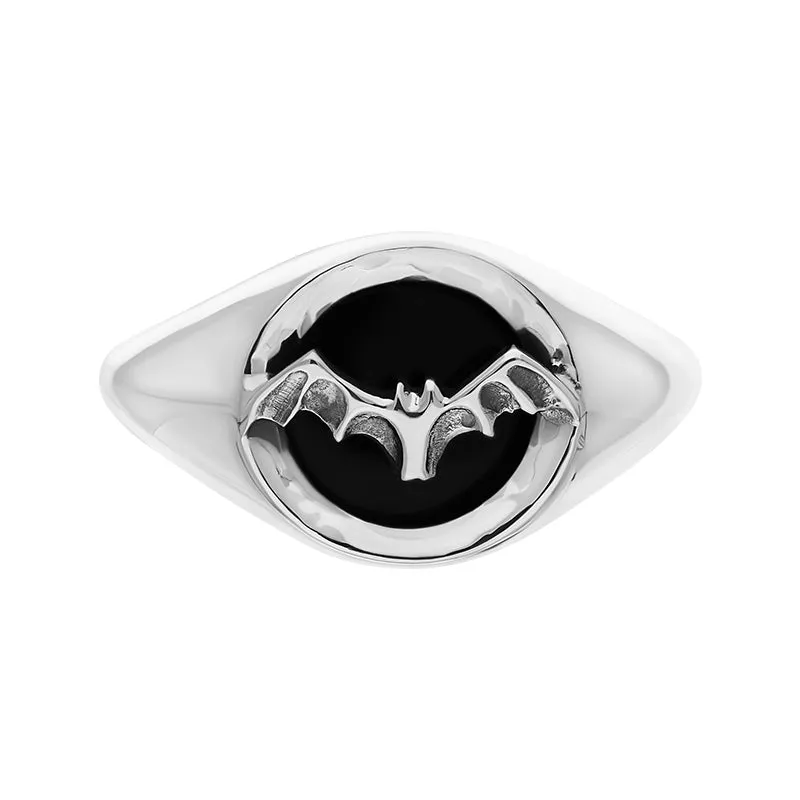 Sterling Silver Whitby Jet Round Bat Ring sold by Jura Watches product image thumbnail 2
