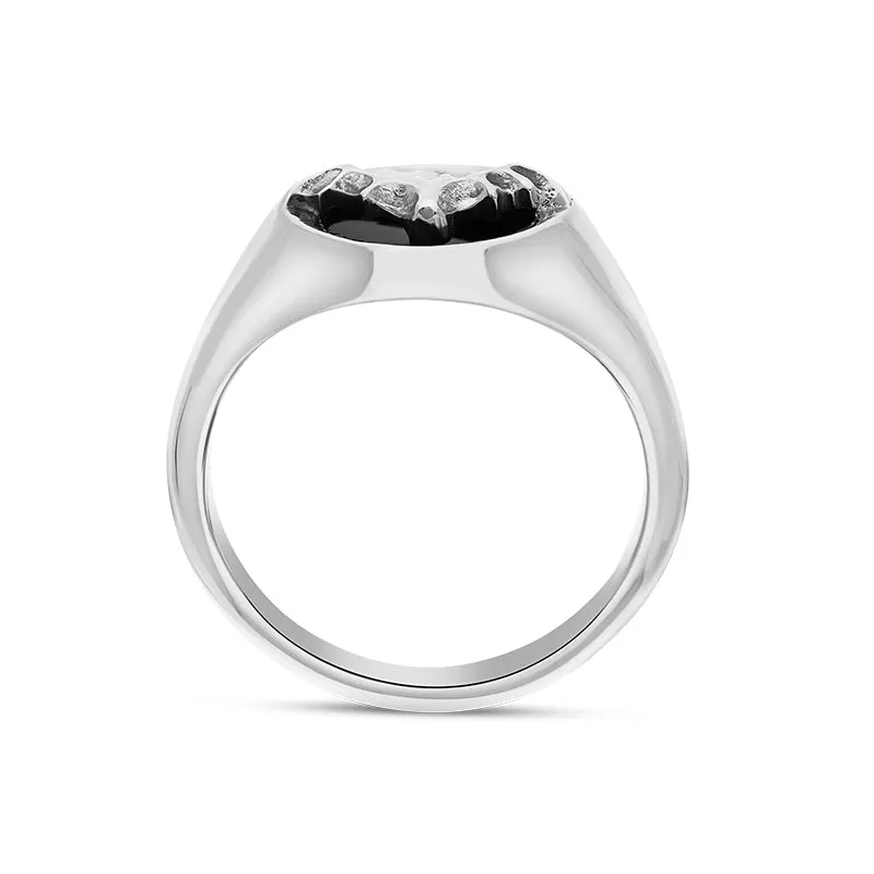Sterling Silver Whitby Jet Round Bat Ring sold by Jura Watches product image thumbnail 3