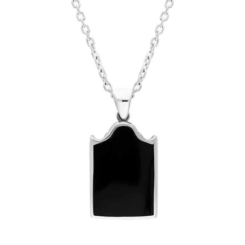 Sterling Silver Whitby Jet Gravestone Skull and Crossbones Large Pendant sold by Jura Watches product image thumbnail 3