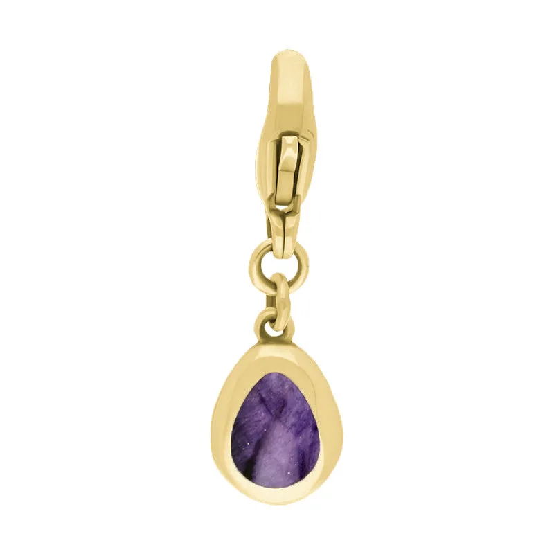 18ct Yellow Gold Blue John Pear Shaped Cross Clip Charm sold by Jura Watches product image thumbnail 2