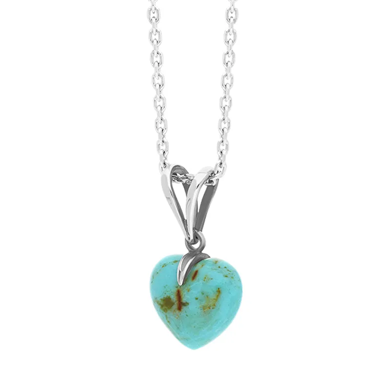 Sterling Silver Turquoise Small Carved Heart Split Bail Necklace sold by Jura Watches product image thumbnail 2