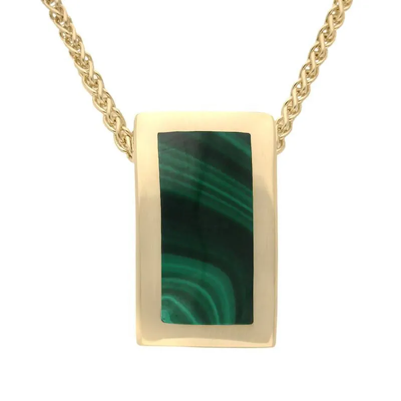 9ct Yellow Gold Malachite Oblong Stone Set Necklace sold by Jura Watches