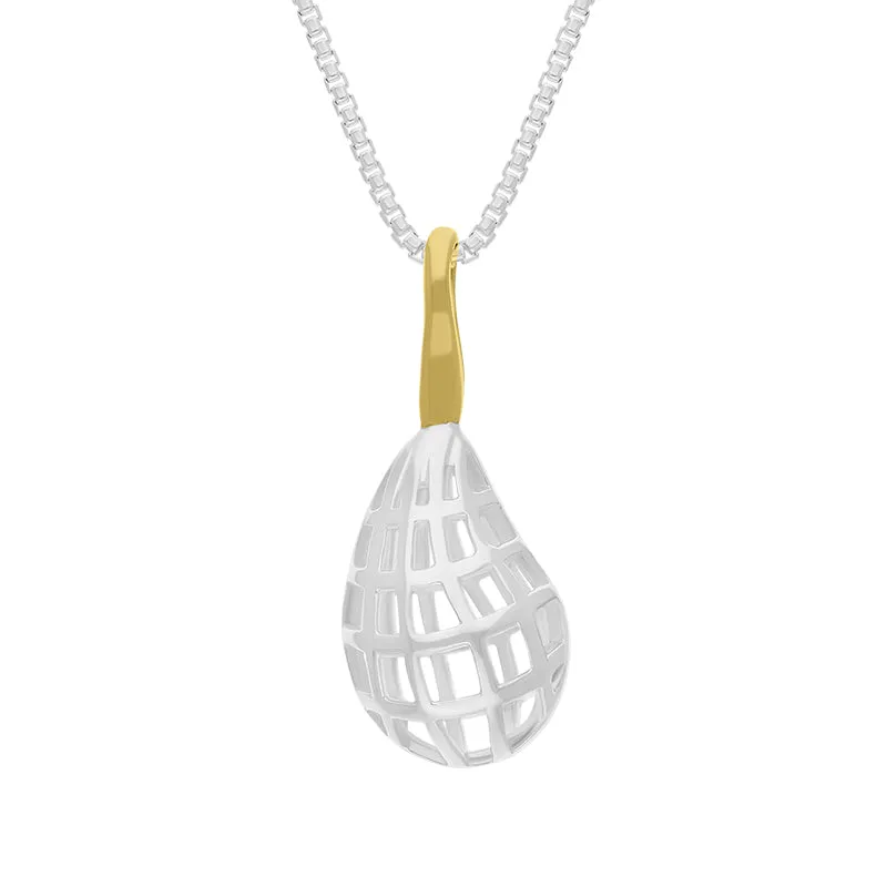 Sterling Silver 18ct Yellow Gold Plated House & Garden Pear Small Pendant sold by Jura Watches