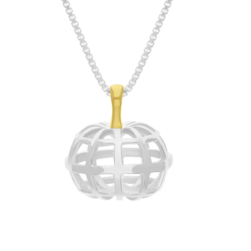 Sterling Silver 18ct Yellow Gold Plated House & Garden Pumpkin Small Pendant sold by Jura Watches