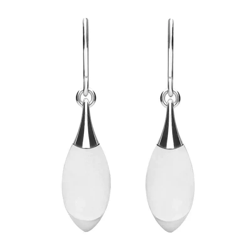 Sterling Silver Bauxite Half Pear Drop Hook Earrings sold by Jura Watches