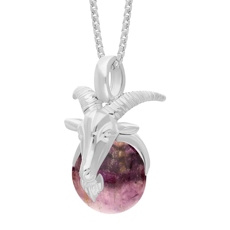 Sterling Silver Blue John Zodiac Capricorn 9mm Bead Pendant sold by Jura Watches product image thumbnail 2