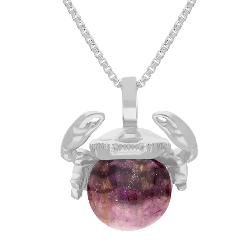 Sterling Silver Blue John Zodiac Cancer 8mm Bead Pendant sold by Jura Watches