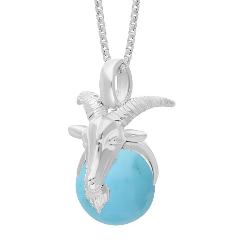 Sterling Silver Turquoise Zodiac Capricorn 9mm Bead Pendant sold by Jura Watches product image thumbnail 2