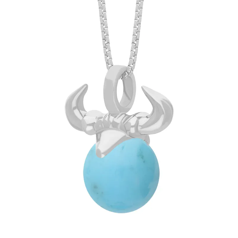 Sterling Silver Turquoise Zodiac Taurus 10mm Bead Pendant sold by Jura Watches product image thumbnail 2