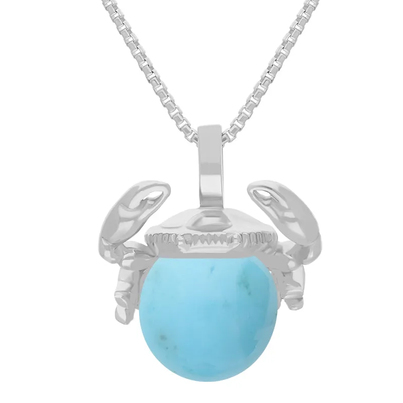 Sterling Silver Turquoise Zodiac Cancer 8mm Bead Pendant sold by Jura Watches
