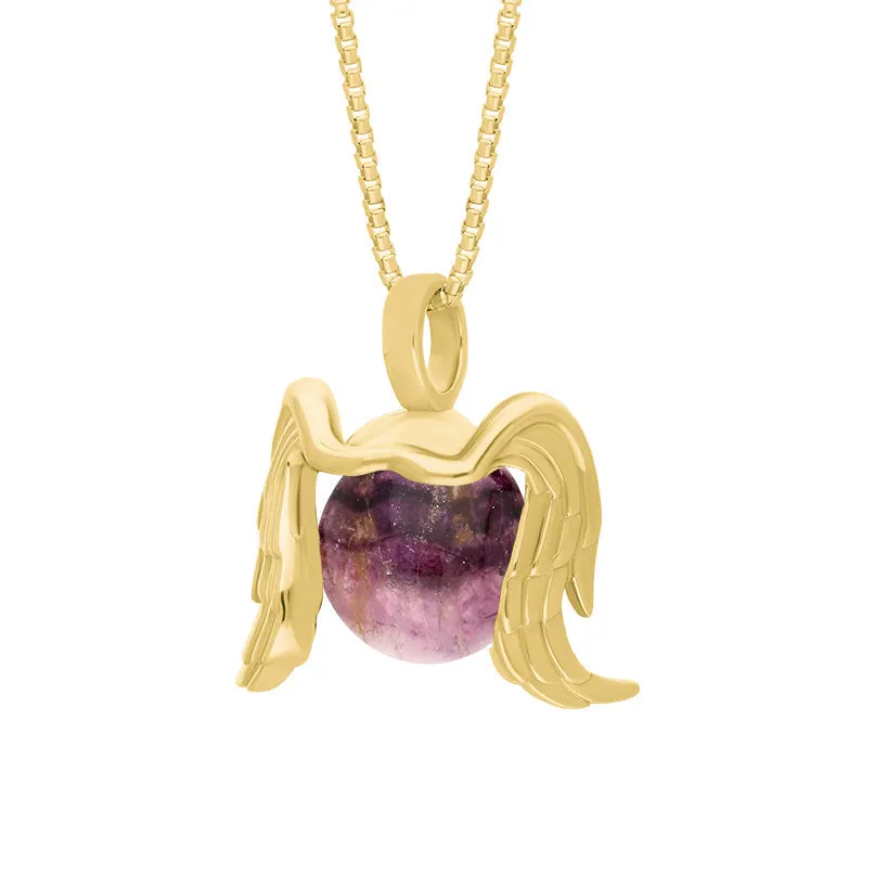 9ct Yellow Gold Blue John Zodiac Virgo 10mm Bead Pendant sold by Jura Watches product image thumbnail 2