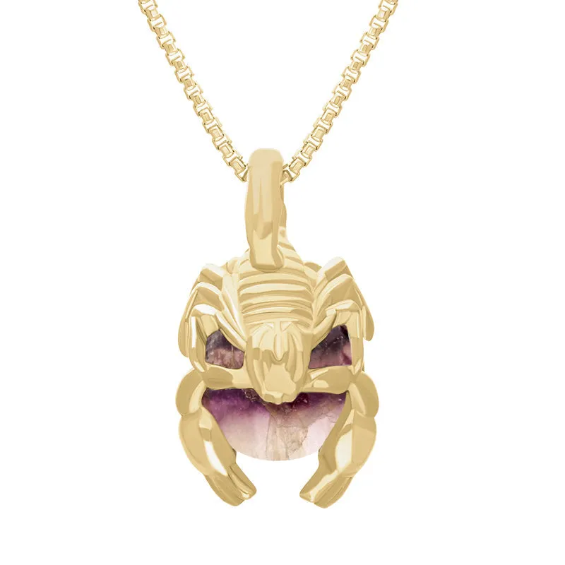 9ct Yellow Gold Blue John Zodiac Scorpio 9mm Bead Pendant sold by Jura Watches