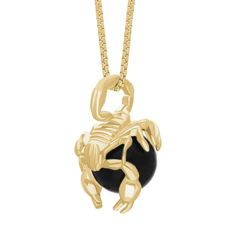 9ct Yellow Gold Whitby Jet Zodiac Scorpio 9mm Bead Pendant sold by Jura Watches product image thumbnail 2