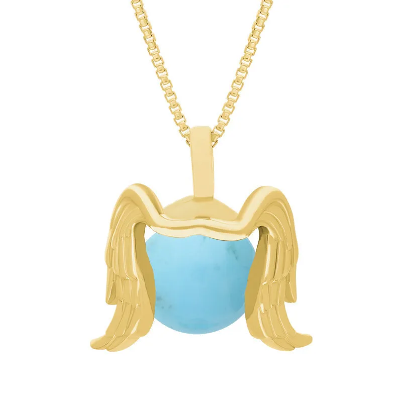 9ct Yellow Gold Turquoise Zodiac Virgo 10mm Bead Pendant sold by Jura Watches