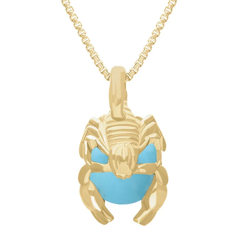 9ct Yellow Gold Turquoise Zodiac Scorpio 9mm Bead Pendant sold by Jura Watches