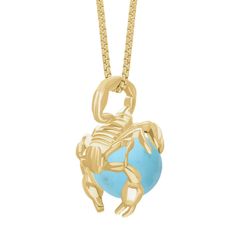 9ct Yellow Gold Turquoise Zodiac Scorpio 9mm Bead Pendant sold by Jura Watches product image thumbnail 2