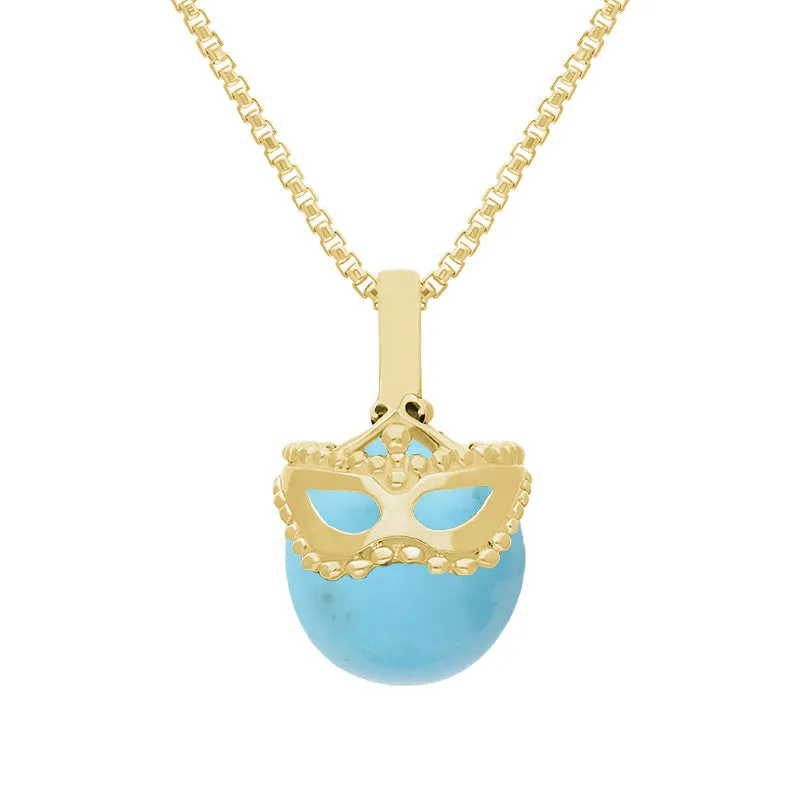 9ct Yellow Gold Turquoise Zodiac Gemini 9mm Bead Pendant sold by Jura Watches