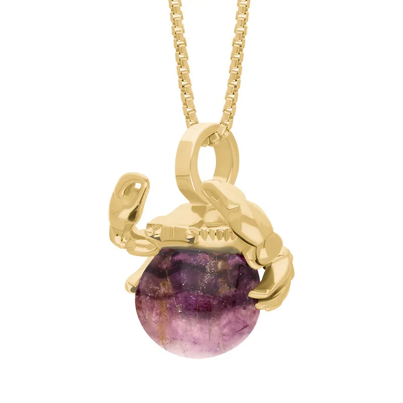 18ct Yellow Gold Blue John Zodiac Cancer 8mm Bead Pendant sold by Jura Watches product image thumbnail 2