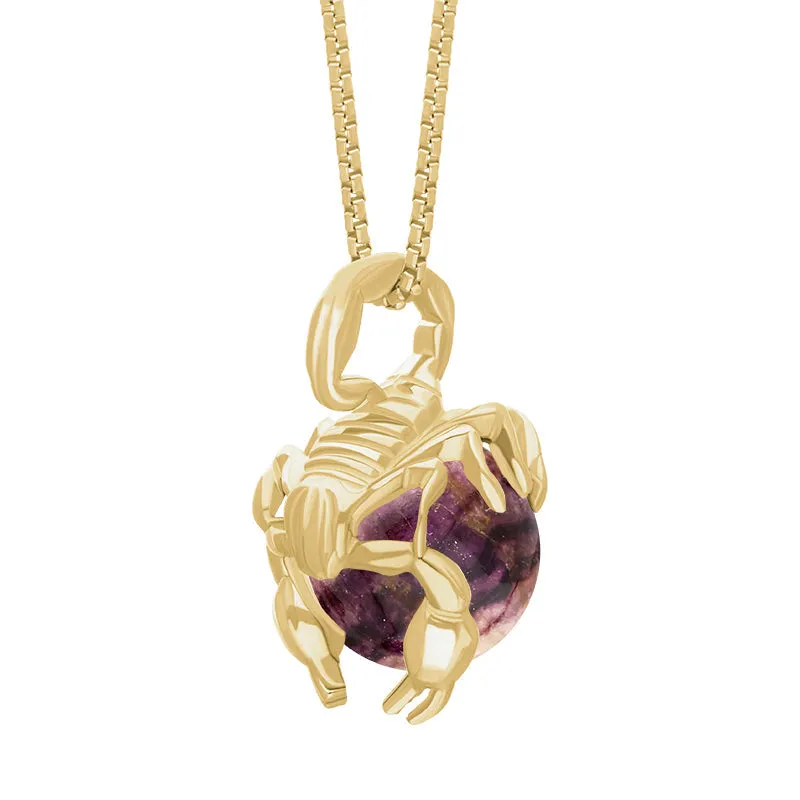 18ct Yellow Gold Blue John Zodiac Scorpio 9mm Bead Pendant sold by Jura Watches product image thumbnail 2